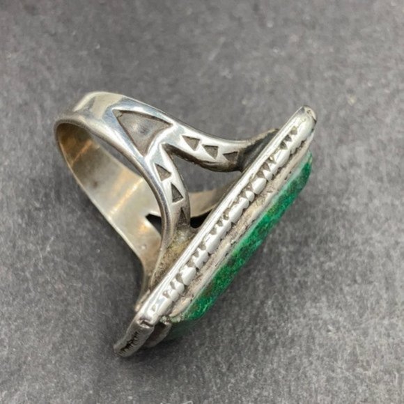 Vintage Chrysocolla Native American Sterling Ring Unisex - Picture 4 of 6